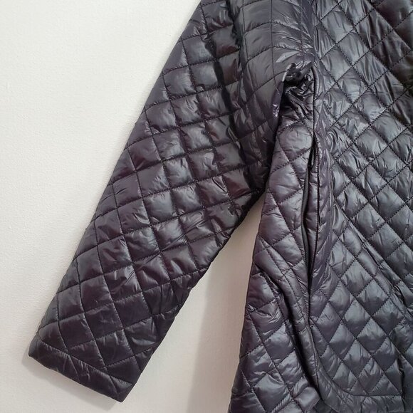 SAM EDELMAN Quilted Hi-lo Hem Coat Jacket Black Women Size M & L - Picture 6 of 12